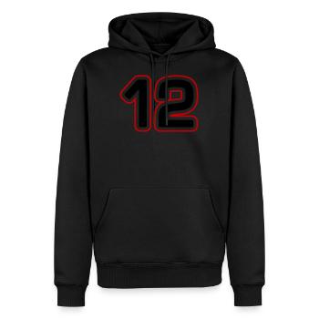 12 symbole de nombre - Sweat à capuche Premium bio Homme - noir - Devant - Nico (187cm)