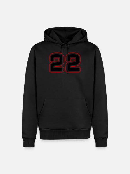 22 symbole de nombre - Sweat à capuche Premium bio Homme - noir