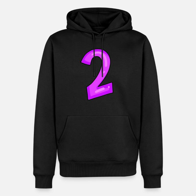 Zwei - Nummer 2 - Männer Premium Bio Hoodie - Schwarz