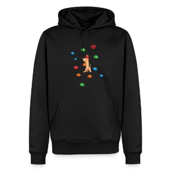 Katze klettern Kletterer Kletter Geschenk - Männer Premium Bio Hoodie - Schwarz - Vorne - Nico (187cm)