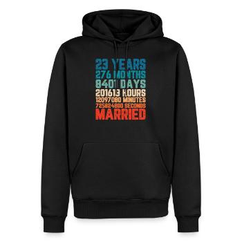 23 Jahre verheiratet Hochzeit Ehe Spruch Geschenk - Männer Premium Bio Hoodie - Schwarz - Vorne - Nico (187cm)