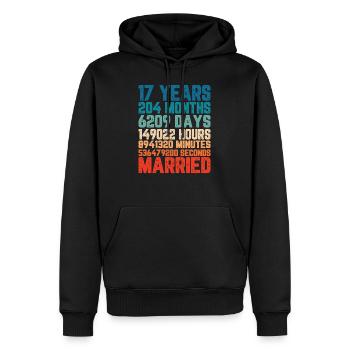 17 Jahre verheiratet Hochzeit Ehe Spruch Geschenk - Männer Premium Bio Hoodie - Schwarz - Vorne - Nico (187cm)