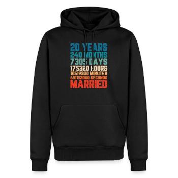 20 ans mariage mariage mariage dire cadeau - Sweat à capuche Premium bio Homme - noir - Devant - Nico (187cm)