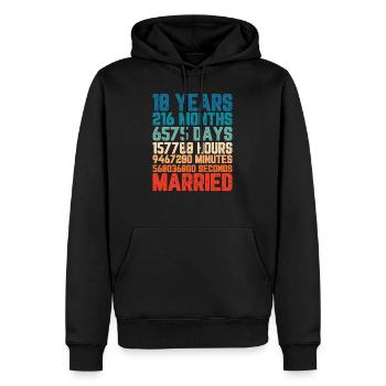 18 Jahre verheiratet Hochzeit Ehe Spruch Geschenk - Männer Premium Bio Hoodie - Schwarz - Vorne - Nico (187cm)