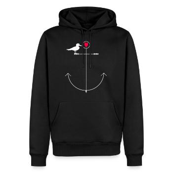 Anchor Seagull Gift - Men’s Premium Organic Hoodie - black - Front - Nico (187cm)