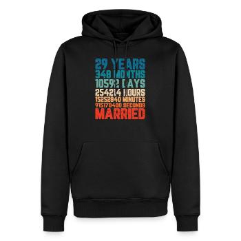 29 Jahre verheiratet Hochzeit Ehe Spruch Geschenk - Männer Premium Bio Hoodie - Schwarz - Vorne - Nico (187cm)