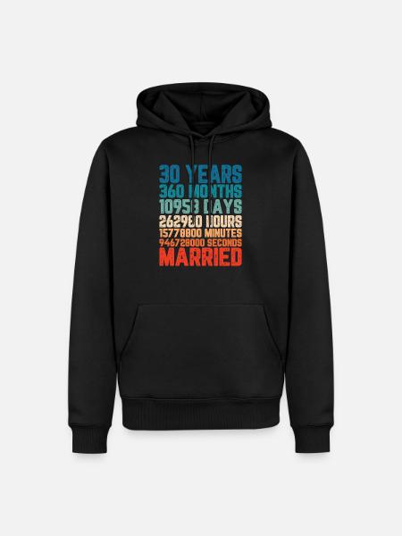 30 år gift bryllup ægteskab siger gave - Herre Premium økologisk hoodie - sort