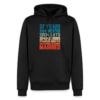 37 Jahre verheiratet Hochzeit Ehe Spruch Geschenk - Männer Premium Bio Hoodie - Schwarz - Vorne - Nico (187cm)