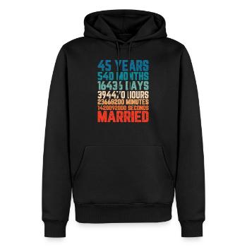 45 ans marié Mariage Mariage Dire Cadeau - Sweat à capuche Premium bio Homme - noir - Devant - Nico (187cm)