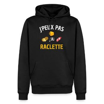Je peux pas raclette humour fromage charcuterie - Sweat à capuche Premium bio Homme - noir - Devant - Nico (187cm)