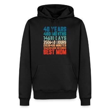 40 ans Meilleure maman Mère Mois Dire Cadeau - Sweat à capuche Premium bio Homme - noir - Devant - Nico (187cm)