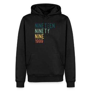Vintage 1999 99 Geburtstag Retro Jahrgang Geschenk - Männer Premium Bio Hoodie - Schwarz - Vorne - Nico (187cm)