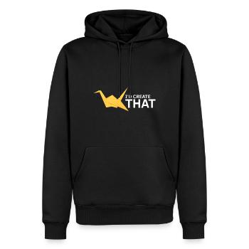 Conception d'origami Kirigami coloré - Sweat à capuche Premium bio Homme - noir - Devant - Nico (187cm)