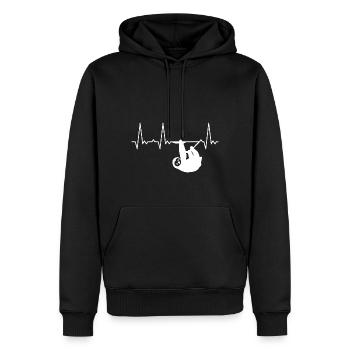 Herzschlag Faultier - Männer Premium Bio Hoodie - Schwarz - Vorne - Nico (187cm)
