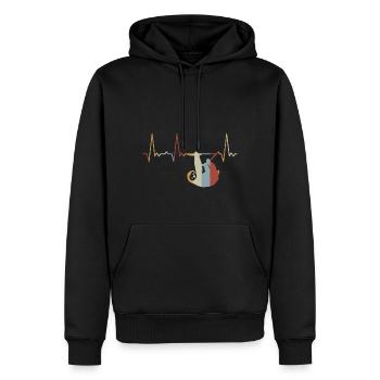 Herzschlag Faultier - Männer Premium Bio Hoodie - Schwarz - Vorne - Nico (187cm)