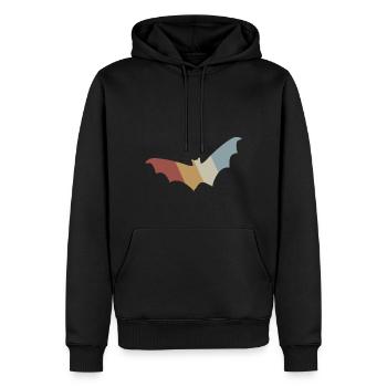 Fledermaus Retro Style Vintage - Männer Premium Bio Hoodie - Schwarz - Vorne - Nico (187cm)