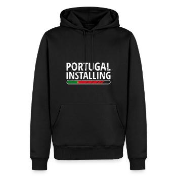 Drapeau du Portugal Utilisé Look Drapeau portugais - Sweat à capuche Premium bio Homme - noir - Devant - Nico (187cm)