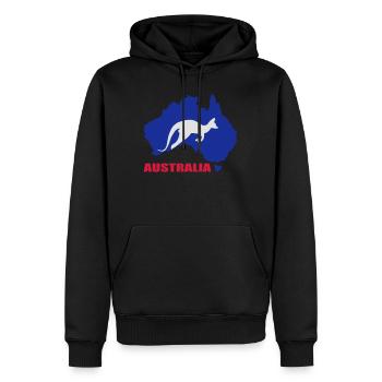 Australia - Männer Premium Bio Hoodie - Schwarz - Vorne - Nico (187cm)