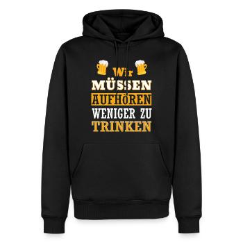 lustiger Party Spruch Trinken Feiern Spaß Geschenk - Männer Premium Bio Hoodie - Schwarz - Vorne - Nico (187cm)