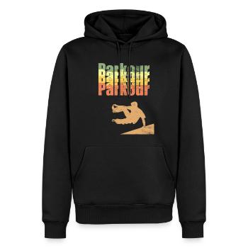 Parkour - Sweat à capuche Premium bio Homme - noir - Devant - Nico (187cm)