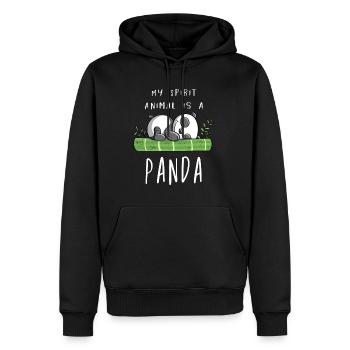 Mon esprit Animal est un panda - Panda Bear - Comic - Sweat à capuche Premium bio Homme - noir - Devant - Nico (187cm)