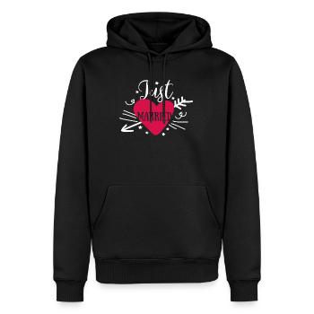 Just Married - Just Married Mariage - Sweat à capuche Premium bio Homme - noir - Devant - Nico (187cm)