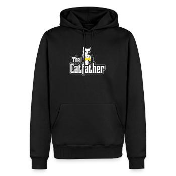 The Catfather I Katzen Dad Geschenk I Maine Coon - Männer Premium Bio Hoodie - Schwarz - Vorne - Nico (187cm)
