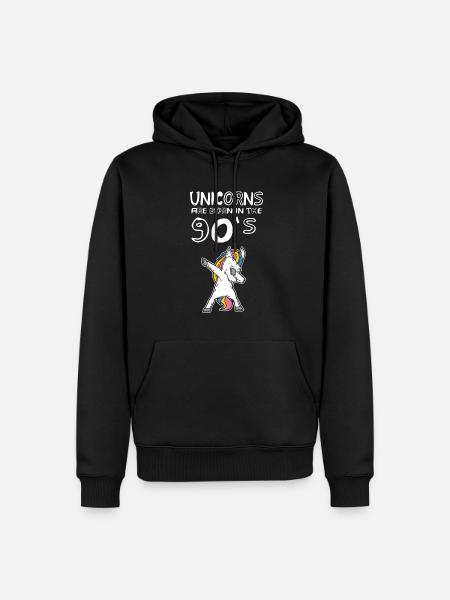 Idea de regalo de cumpleaños para niños Unicorn Dab Dance de los 90 - Herre Premium økologisk hoodie - sort