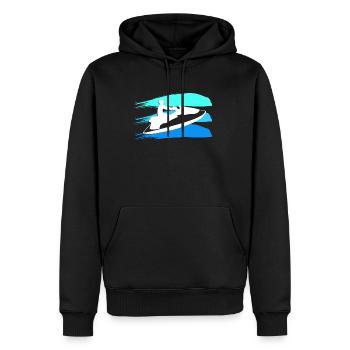 Jetski Fahrer Farbsplash - Männer Premium Bio Hoodie - Schwarz - Vorne - Nico (187cm)