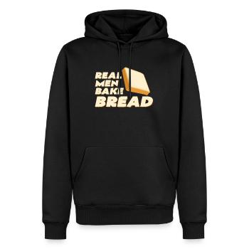 Real Men Bake Bread - Männer Premium Bio Hoodie - Schwarz - Vorne - Nico (187cm)