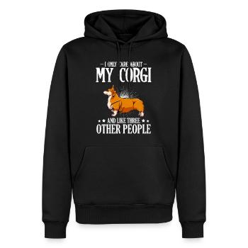 My Corgi Love And Three Others - Men’s Premium Organic Hoodie - black - Front - Nico (187cm)