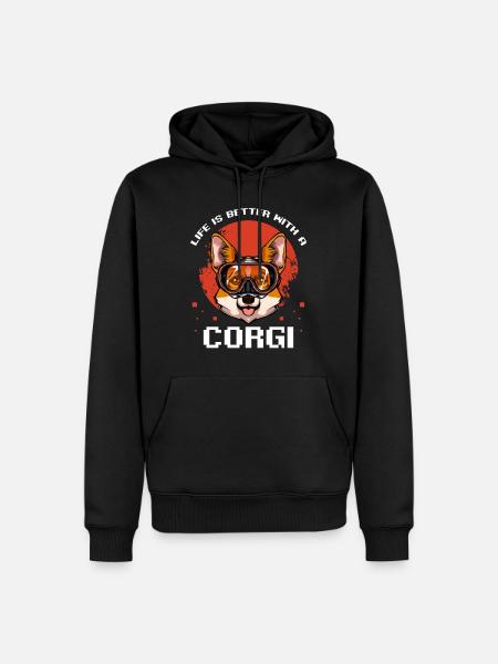 Amusement de bain pour les plongeurs corgi - Sweat à capuche Premium bio Homme - noir