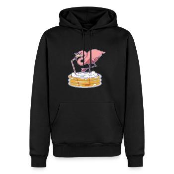 Flamingo Pool - Männer Premium Bio Hoodie - Schwarz - Vorne - Nico (187cm)
