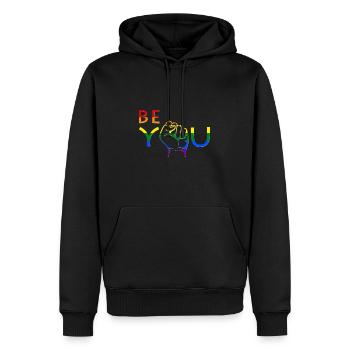 Be You Pride Fist Rainbow - Men’s Premium Organic Hoodie - black - Front - Nico (187cm)