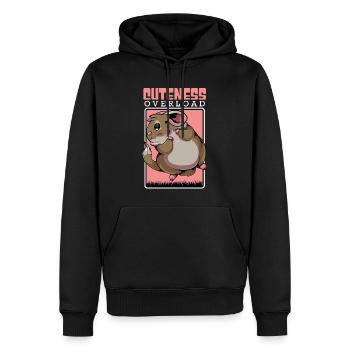 Cute Mouse Abundance Chinchilla - Men’s Premium Organic Hoodie - black - Front - Nico (187cm)