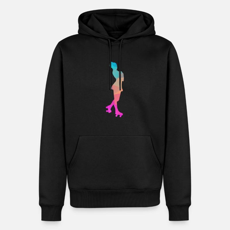 Abstrakter Eis- und Rollschuh-Design - Männer Premium Bio Hoodie - Schwarz