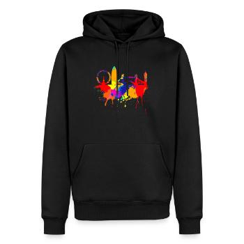 London Skyline Bunte Farben Malerei Liebe England - Männer Premium Bio Hoodie - Schwarz - Vorne - Nico (187cm)