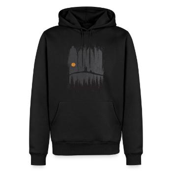 Harz Style - Brocken Wald Wandern Geschenk - Männer Premium Bio Hoodie - Schwarz - Vorne - Nico (187cm)