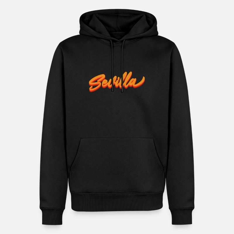Sevilla Gradient Script Logo - Sweat à capuche Premium bio Homme - noir