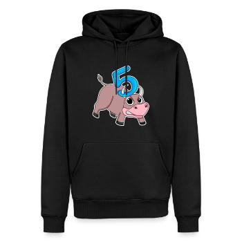 Taureau taureau d'anniversaire pour enfants de 5 ans - Sweat à capuche Premium bio Homme - noir - Devant - Nico (187cm)