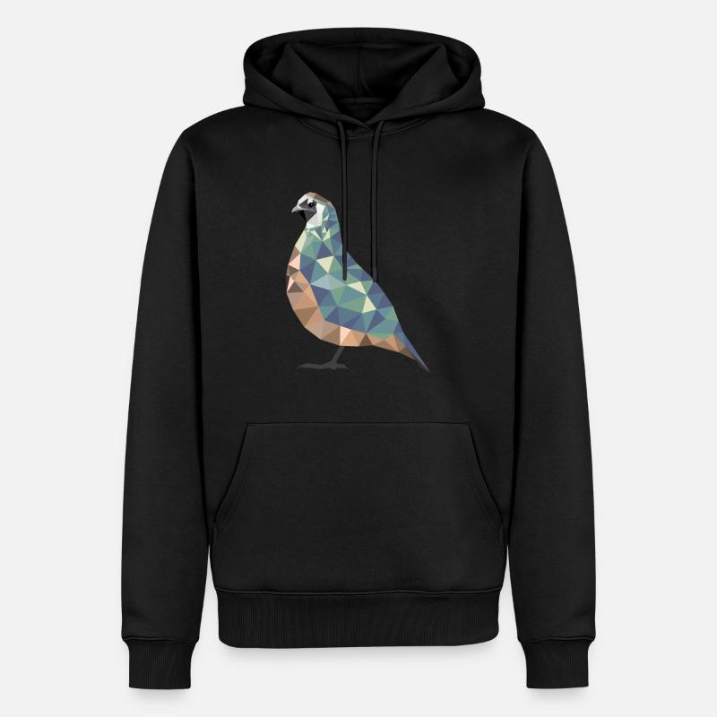 Polygone cailles cailles cailles cailles cadeau - Sweat à capuche Premium bio Homme - noir