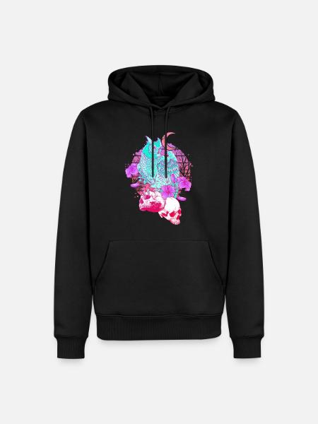 Pastel Goth Skull Owl Aesthetic Clothes Moon - Men’s Premium Organic Hoodie - black