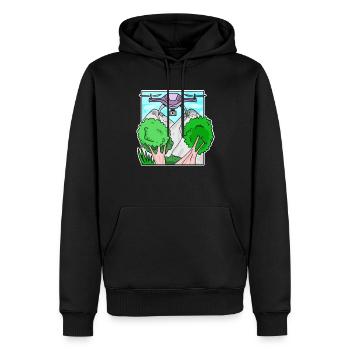 Drohne - Männer Premium Bio Hoodie - Schwarz - Vorne - Nico (187cm)