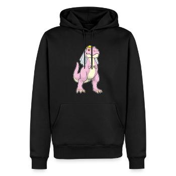 Dinosaurier Braut Schleier Hochzeit - Männer Premium Bio Hoodie - Schwarz - Vorne - Nico (187cm)