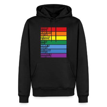 Science Is Real Black Lives Matter LGBTQ CSD Pride - Sweat à capuche Premium bio Homme - noir - Devant - Nico (187cm)