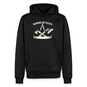Zunftzeichen der Zimmermänner - Männer Premium Bio Hoodie - Schwarz - Vorne - Nico (187cm)