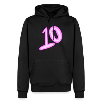 10 - Sweat à capuche Premium bio Homme - noir - Devant - Nico (187cm)