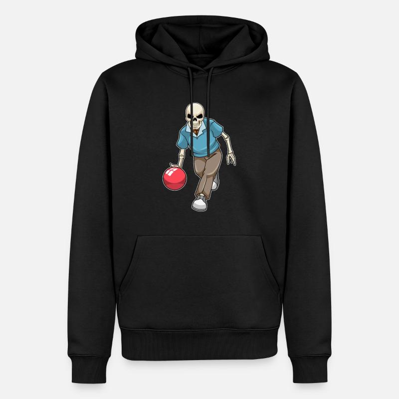 Boule de bowling squelette - Sweat à capuche Premium bio Homme - noir