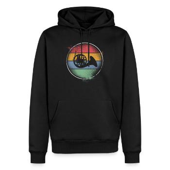 Bugle - Men’s Premium Organic Hoodie - black - Front - Nico (187cm)