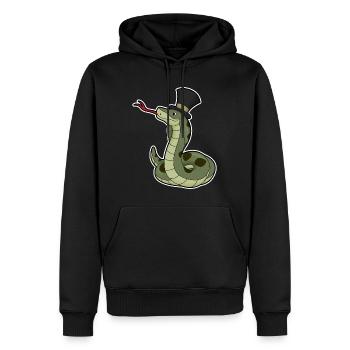 Schlange Gentleman Zylinder - Männer Premium Bio Hoodie - Schwarz - Vorne - Nico (187cm)